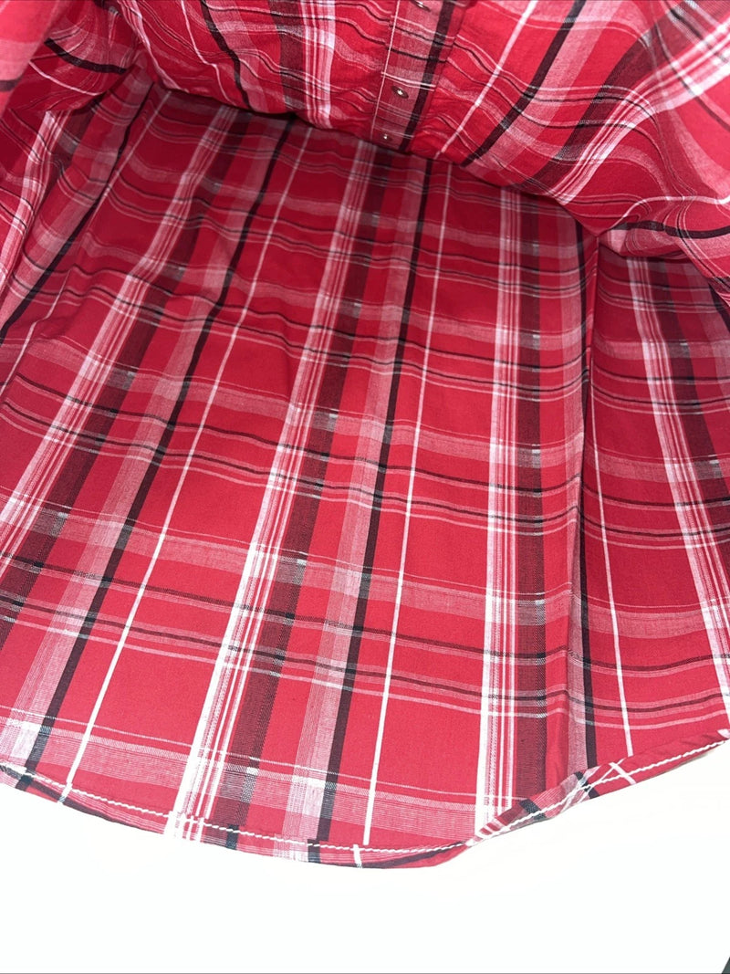 New Men’s Red ELY 1878 Short Sleeve Pearl Snap Shirt. XL S-24
