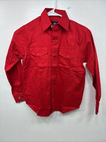 New Boys Western Express Red Long Sleeve Pearl Snap Medium DD-115