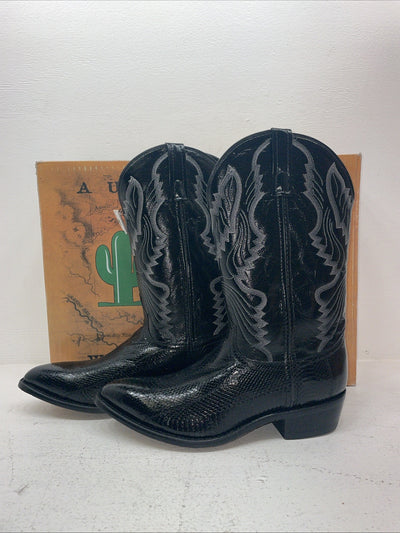 New Men’s Black Snake Skin Laredo Cowboy Boots. 4574 9.5 9 1/2 E W. 6-79