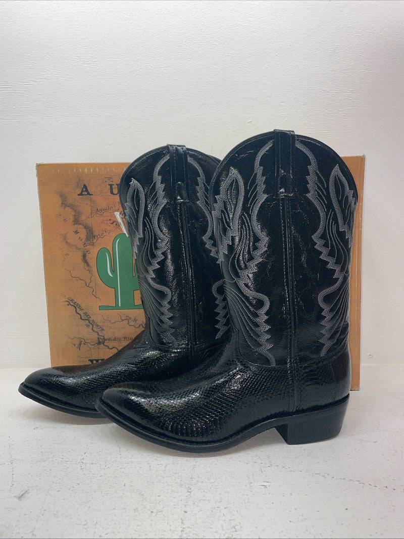 New Men’s Black Snake Skin Laredo Cowboy Boots. 4574 9.5 9 1/2 E W. 6-79