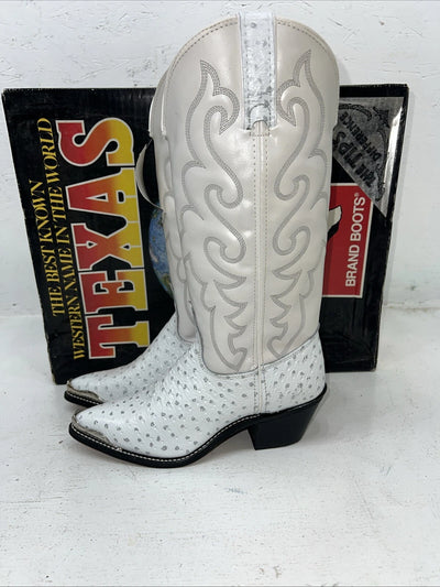 New Women’s White Texas Brand Cowboy Boots. 4207 6 M. 20-108