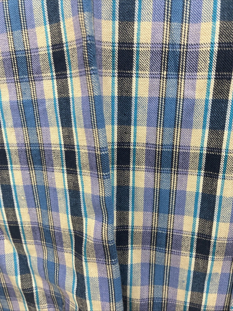 Me end Champion Westerns Purple Plaid Long Sleeve Pearl Snap 14.5 Small R-35