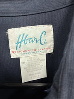 New Men’s H Bar C Navy Blue Long Sleeve Pearl Snap Large DD-9