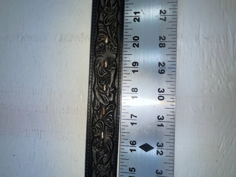 New Black Genuine Leather Nocona Tooled 18” Belt #331 NN-72