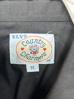 New Women’s Country Charmer Black Designed Long Sleeve Pearl Snap Medium YY-103