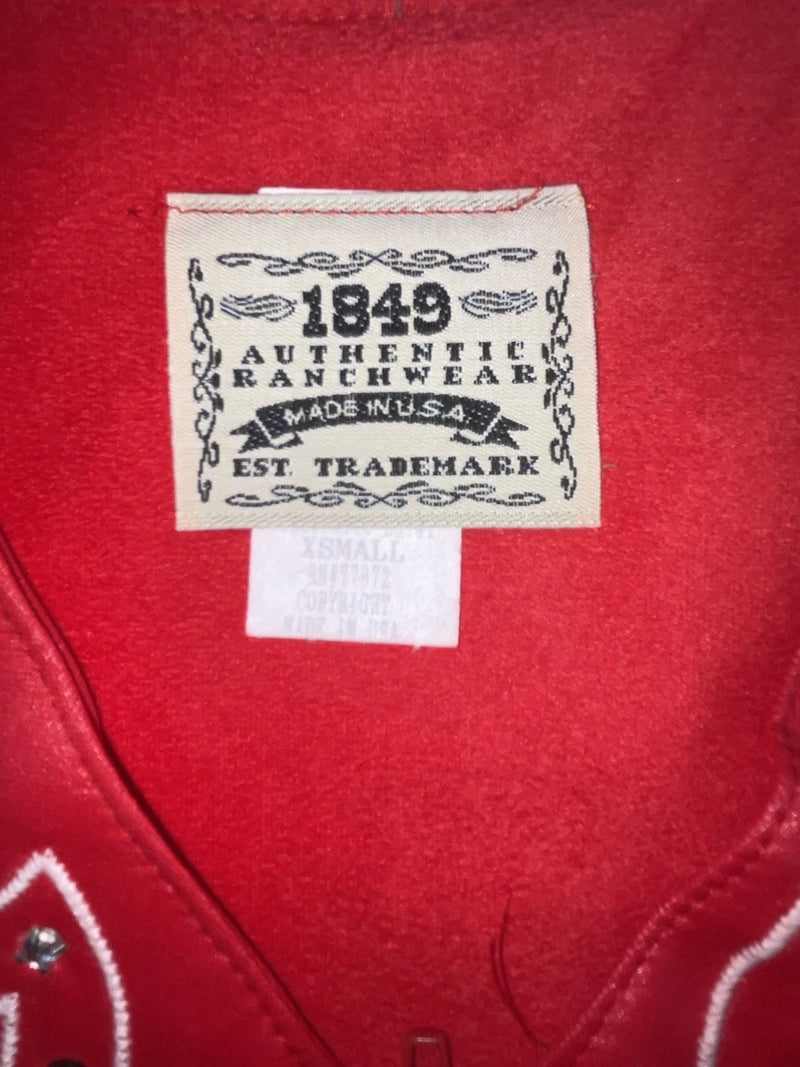 New Women’s Red 1849 Authentic Ranchwear Cut Off Zip Up Vest XS #77872 3B-69