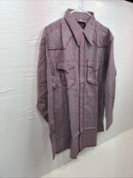 New Men’s Champion Western Red Plaid Long Sleeve Pearl Snap 16.5 Large X-68