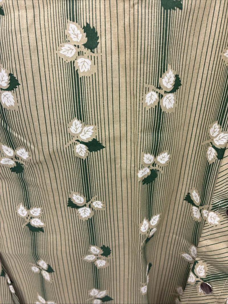 New Women’s ELY Plains Yellow Green Floral Long Sleeve Pearl Snap 16 GG-19