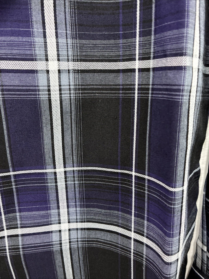New Kids ELY Cattleman Purple Plaid Long Sleeve Pearl Snap Medium DD-28