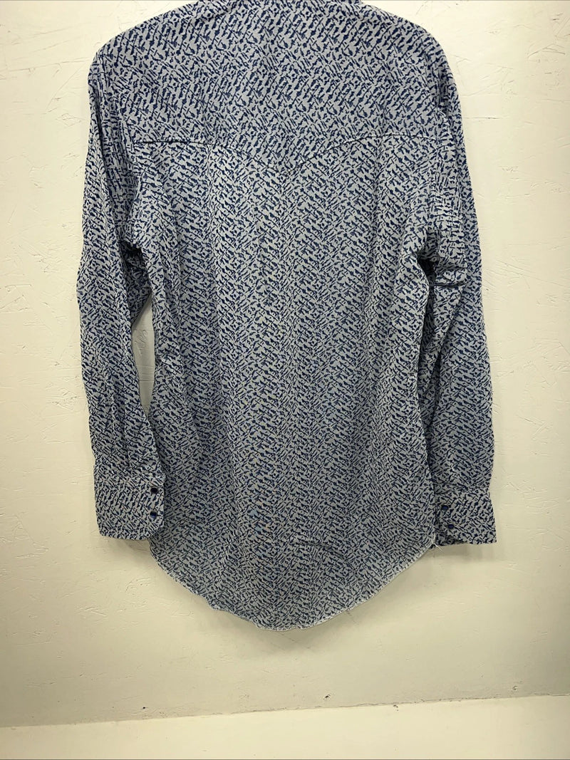New Men’s Blue Pearl Snap Miller Long Sleeve Shirt. 15.5x33 M I-45
