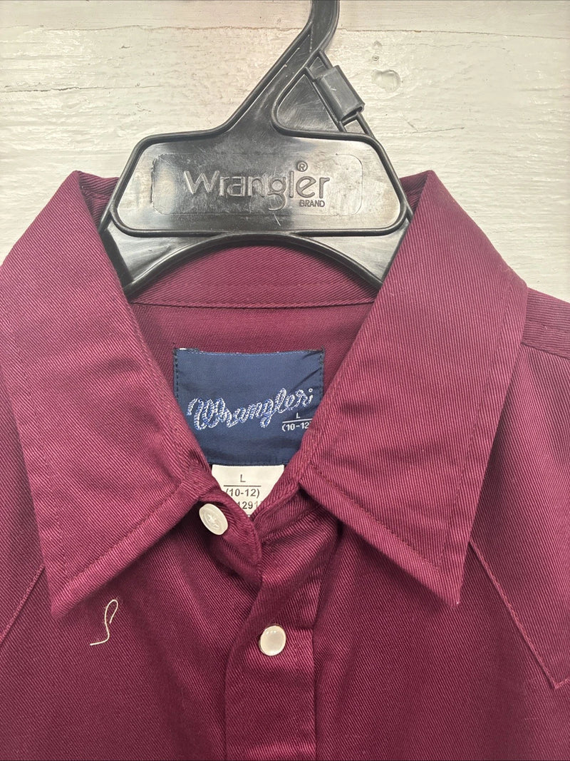 New Kids Wrangler Purple Long Sleeve Pearl Snap Large DD-32