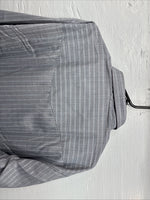 New Men’s ELY Cattleman Gray Stripped Long Sleeve Pearl Snap 18 2XL AA-69