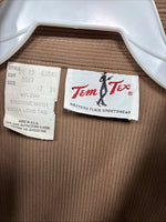 New Men’s Tem Tex Brown Long Sleeve Pearl Snap 17 X 34 XL O-79
