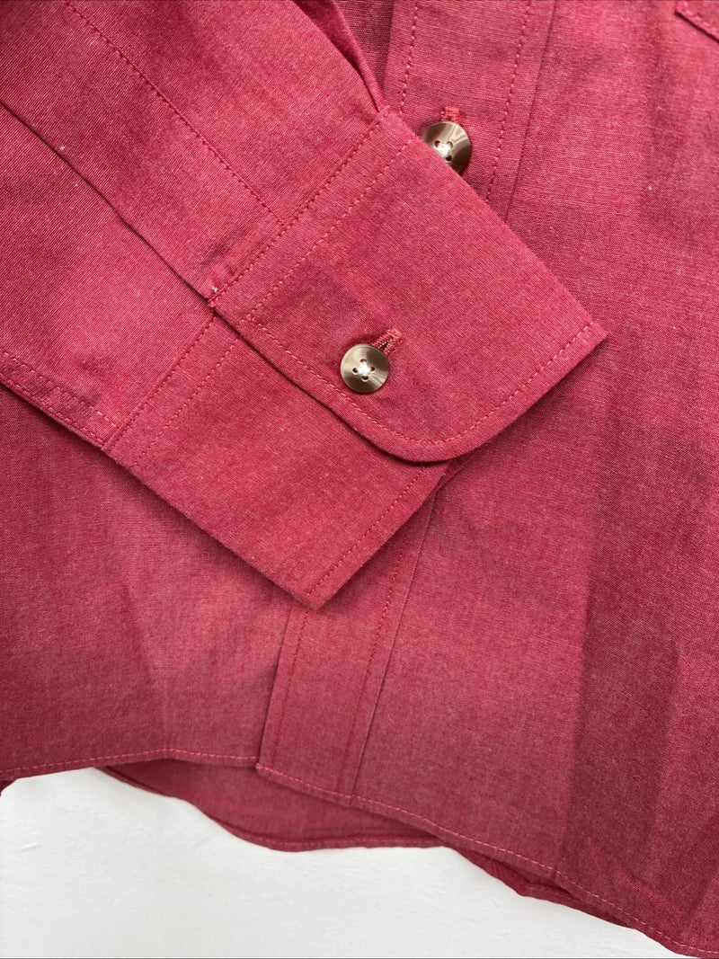New Girls ELY Cattleman Pink Long Sleeve Button Up Small DD-133