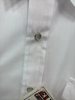 New Men’s ELY Cattleman White Long Sleeve Pearl Snap 16.5 X 36 Large X-105
