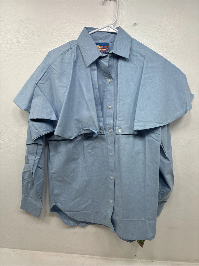 New Women’s Cricket Creek Blue Long Sleeve Button Up Medium MM-78