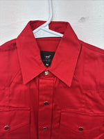 New Kids Western Express Red Long Sleeve Pearl Snap Medium LL-26