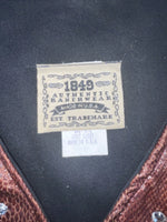 New Women’s Brown Snakeskin 1849 Authentic Ranchwear Cut Off Zip Up Vest S 3B-72