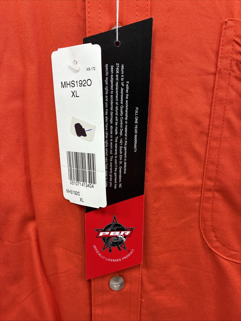New Men’s Wrangler PBR Orange Long Sleeve Button Up XL J-27