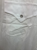 New Men’s ELY Cattleman White Designed Long Sleeve Pearl Snap 20.5 4XL X-106