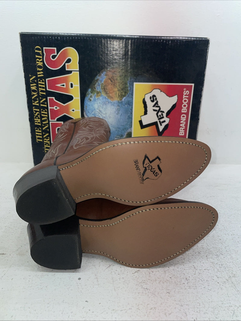 New Men’s Brown Texas Brand Cowboy Boots. 5111 8.5 8 1/2 D. 3-129
