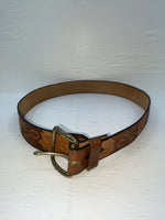 New Brown Genuine Leather Tooled 30” Belt #652 JJ-18