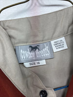 New Kids Cowboy Threads Tan Orange Long Sleeve Button Up Size 16 DD-81