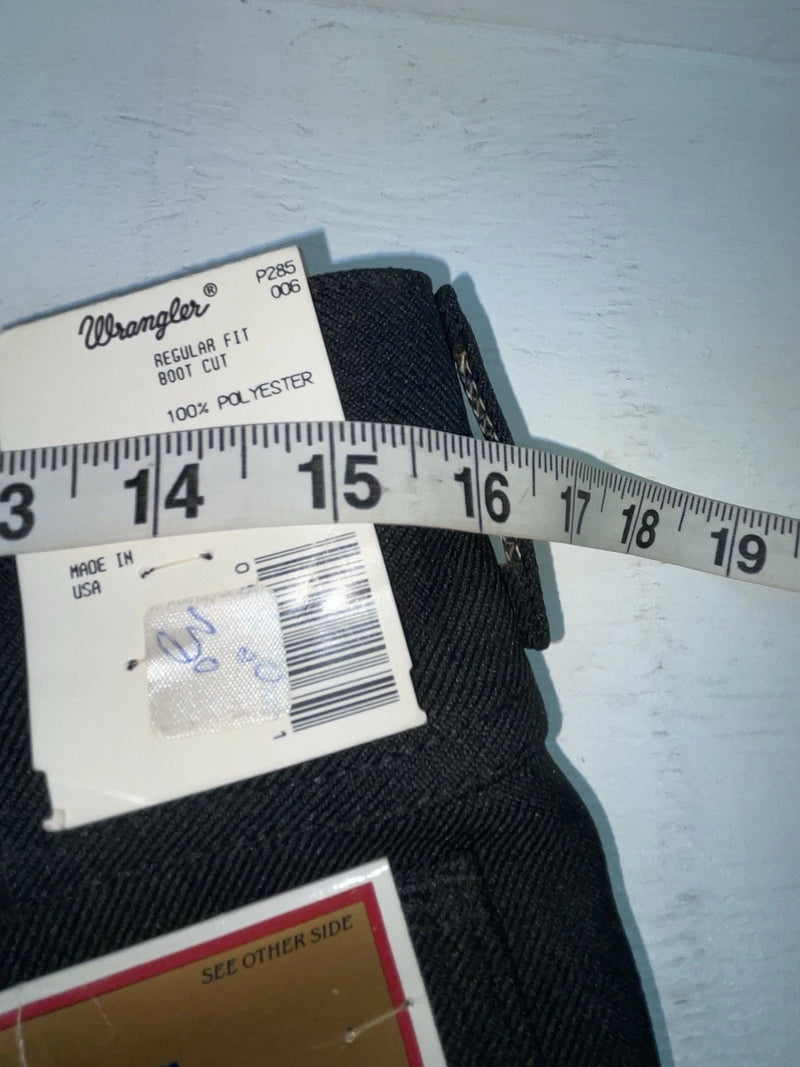 New Vintage Black Wrangler Polyester Pants #82BK ZZ-13