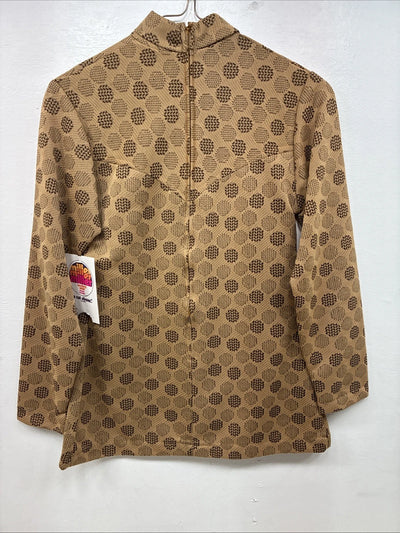 New Women’s Miller Tan Design Long Sleeve Zip Up Medium TT-106
