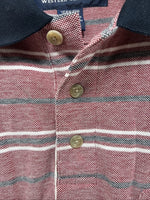 New Men’s Wrangler Pink Stripe Short Sleeve Polo Shirt Large DD-10
