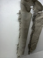 NOS Tan Medium Show Chaps With Fringe Adjustable Waist 43” L-42