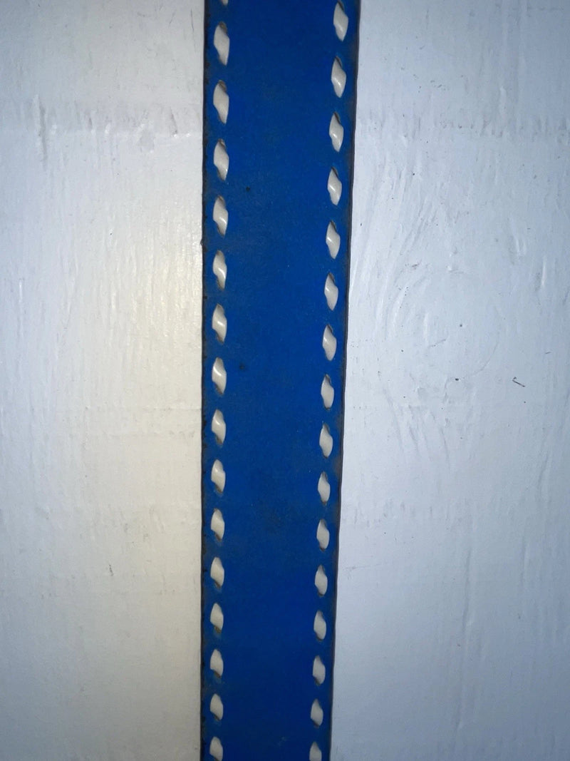 New Blue Genuine Leather Weaved 34” Belt #7030 Z-144