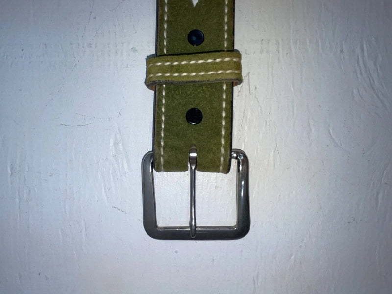 New Green Genuine Leather Weaved 38” Belt #927 JJ-71