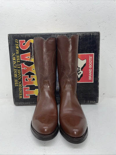New Men’s Brown Texas Brand Cowboy Boots. 8311 8 D. 2-34