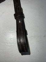 New Silver Fox Brown Genuine Leather Red Braided English 60” Reins #20-8578 Y-22