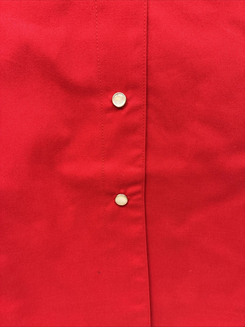 New Women’s Cumberland Red Blue Short Sleeve Pearl Snap Medium MM-111