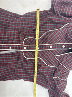 New Women’s Mr. Nick Red Plaid Long sleeve Button Up Size 8 Small KK-47