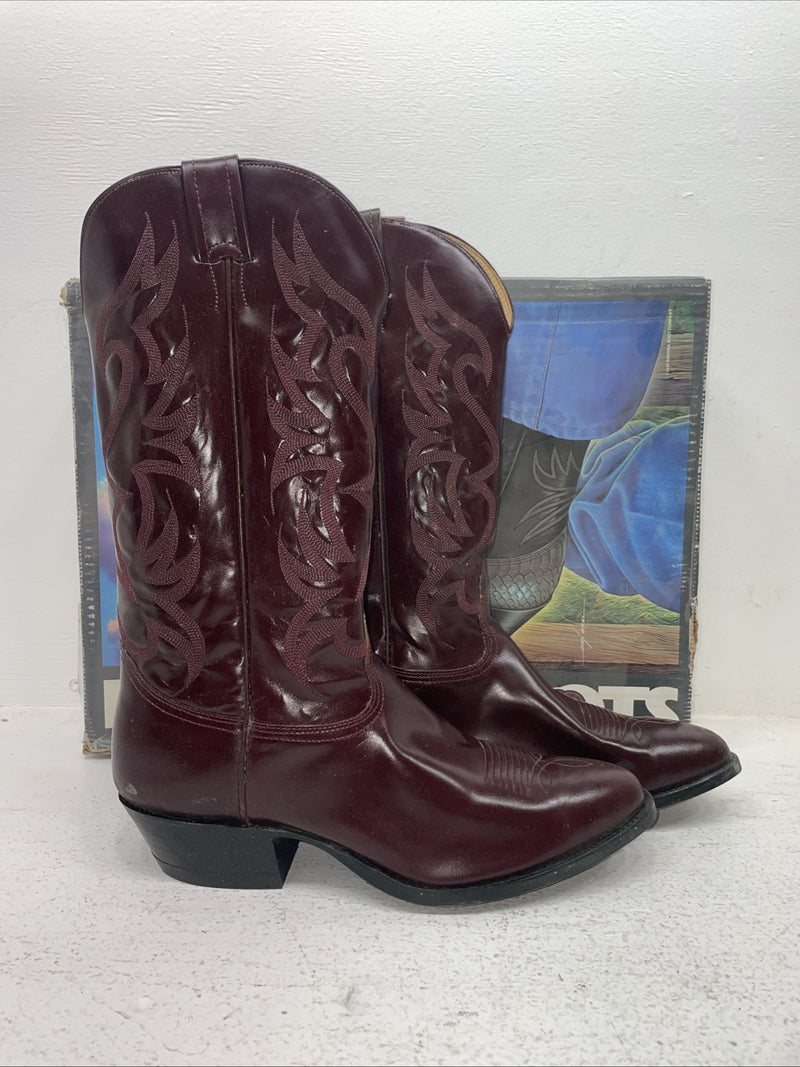 New Men’s Burgundy Nocona Cowboy Boots. 7011 9.5 9 1/2 E. 4-44