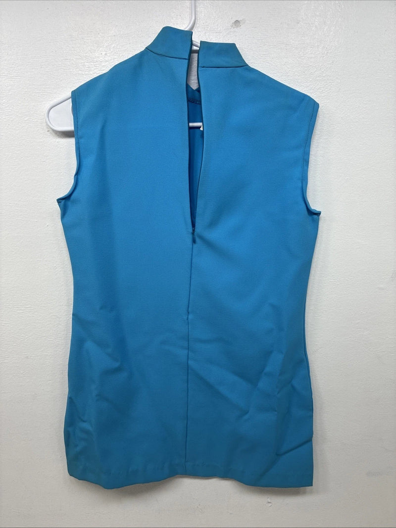 New Women’s Lady DJ Blue Sleeveless Half Zip Size 32 TT-88