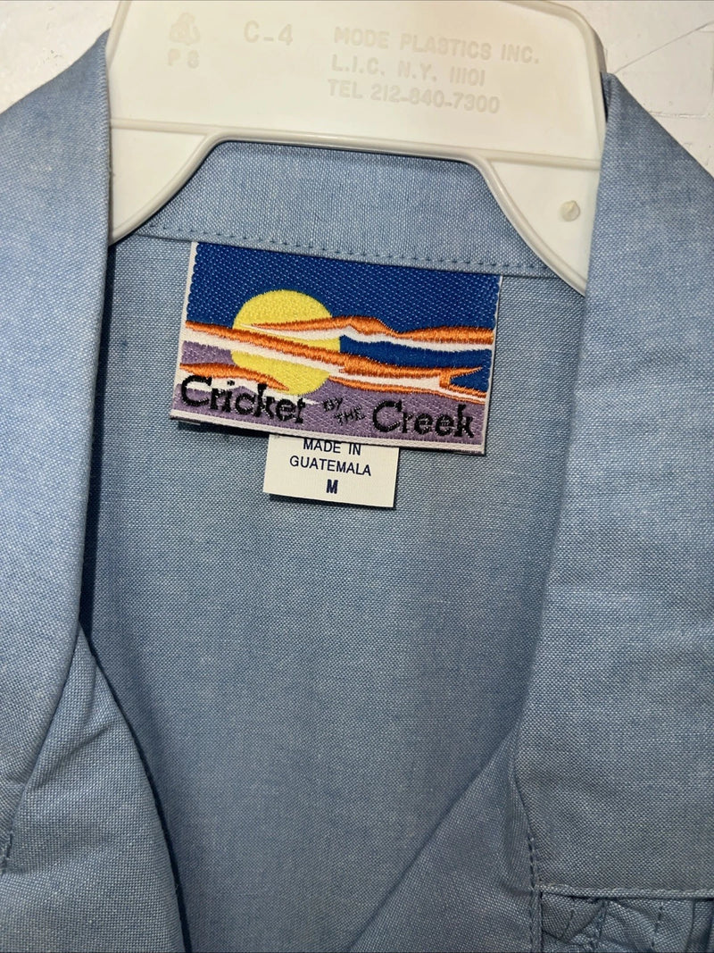 New Women’s Cricket By The Creek Blue Long Sleeve Button Up Shirt M 3C-40