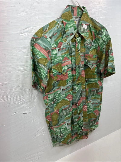 New Youths Dickson Jenkins Green designed Short Sleeve Pearl Snap 15 Medium T-96