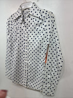 New Women’s Dickson Jenkins Blue Polkadot Long Sleeve Pearl Snap Size 30 MM-58