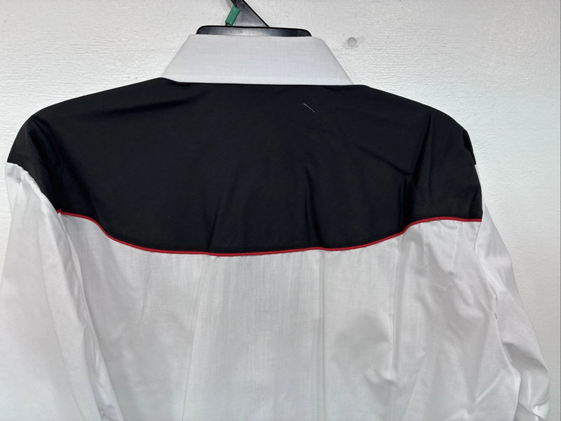 New Women’s Country Charmers White Flame Long Sleeve Pearl Snap XL II-63