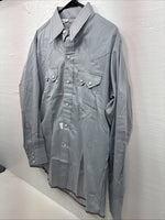 New Men’s Dee-Cee Gray Red Long Sleeve Pearl Snap 16 X 33 Large O-19