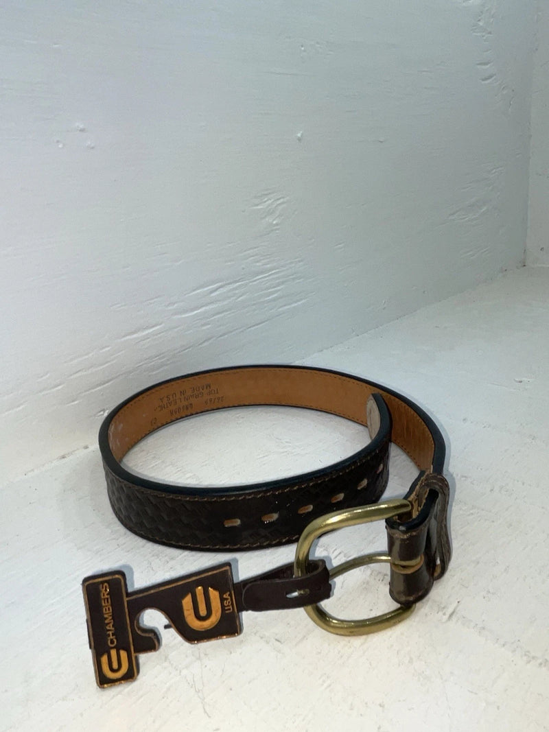 New Brown Genuine Leather Chambers Tooled 26” Belt #UN605H NN-36