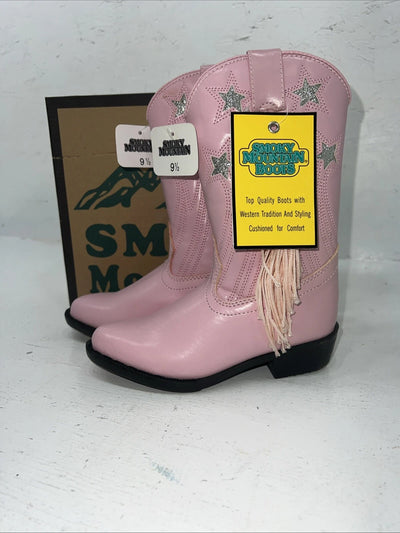 New Children’s Pink Smoky Mountain Cowboy Boots. 1164 9.5 9 1/2. 24-33