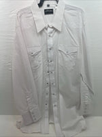 New Men’s White Horse White Long Sleeve Pearl Snap 4XL E-21