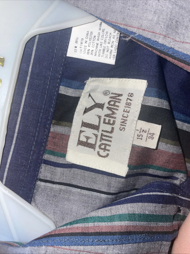 New Men’s ELY Cattleman Multiple Color Long Sleeve Pearl 15.5 X 34 Medium B-102