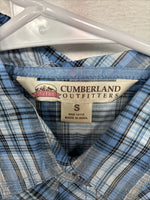 New Girls Cumberland Blue Plaid Long Sleeve Pearl Snap Size 1 YY-1
