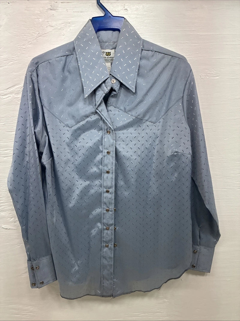 New Kids Dickson Jenkins Blue Long Sleeve Pearl Snap Size 38 CC-101